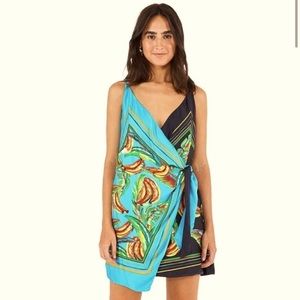 Farm Rio mixed banana print mini dress